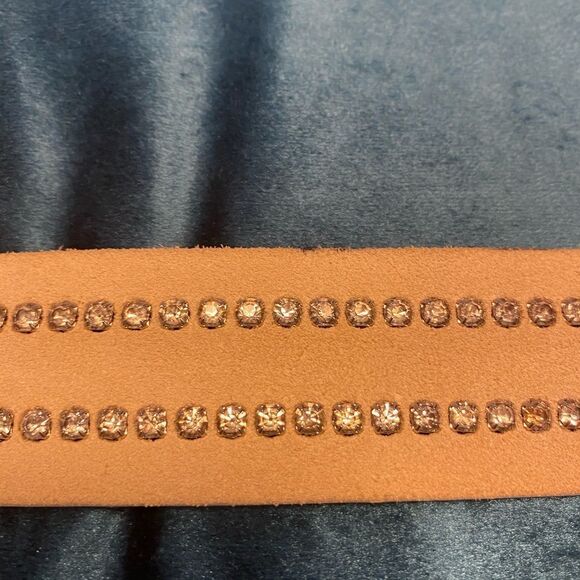 Dismero crystal detailed genuine leather belt, L 38,5 inch, made in Italy ?? main image 4